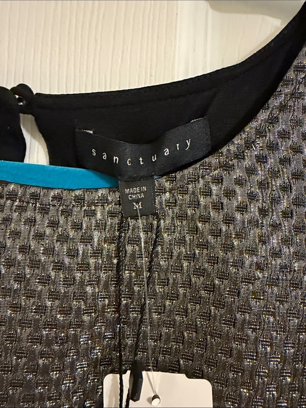Sanctuary Metallic Silver Mini Dress with Black Panels - Picture 3 of 8